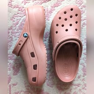 Pink crocs